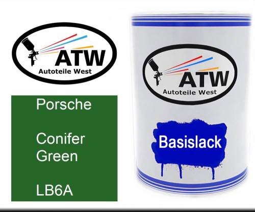 Porsche, Conifer Green, LB6A: 500ml Lackdose, von ATW Autoteile West.